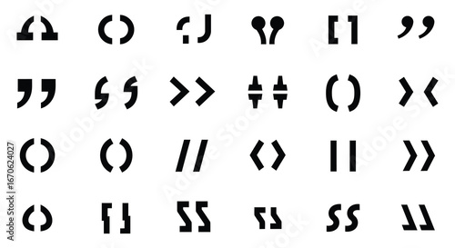Collection of punctuation marks and symbols on a white background