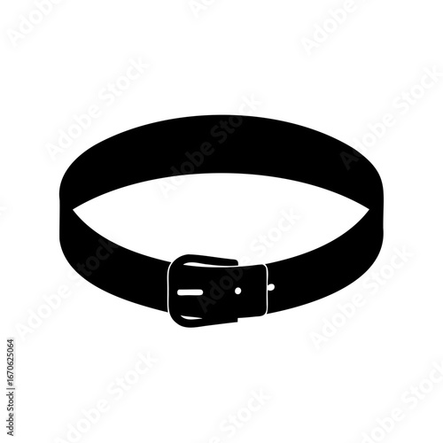 Black and white simple belt buckle silhouette illustration for graphic design