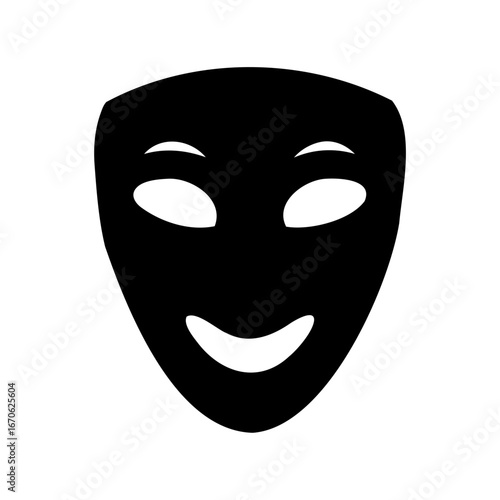 A Simple Black Mask Representing Theatre, Drama, or a Costumed Persona