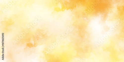 Abstract yellow orange watercolor white background, resembling vintage yellowed paper beautiful bright yellow grunge watercolor background, with antique ombre effect on craft paper.
