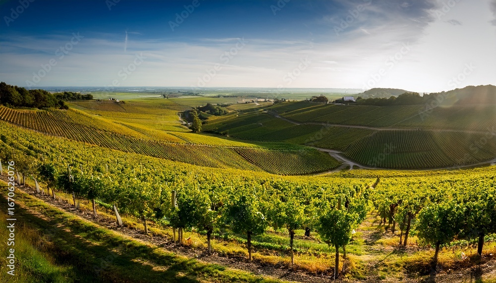 Fototapeta premium rolling vineyard hills in champagne region