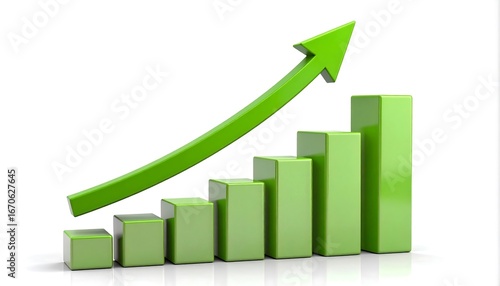 Free Download A vibrant green graph displays upward growth and progress against a white backdrop. - GFXLoad