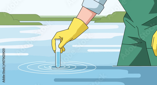 Water Sample Analysis for Quality Control Near Nature Environment Inspection