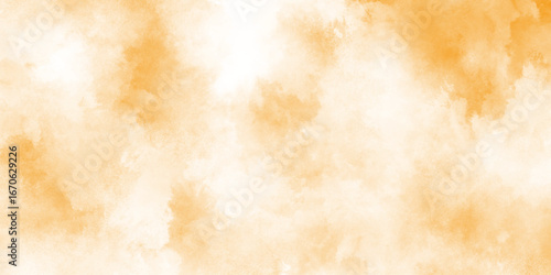 Abstract yellow orange watercolor white background, resembling vintage yellowed paper beautiful bright yellow grunge watercolor background, with antique ombre effect on craft paper.