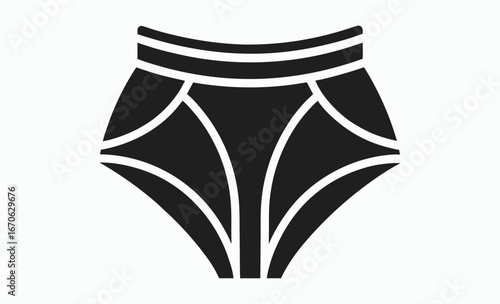 Underwear silhouette, Simple White Underwear Illustration with Black Outline Clean and Minimalist Silhouette Style silhouette 