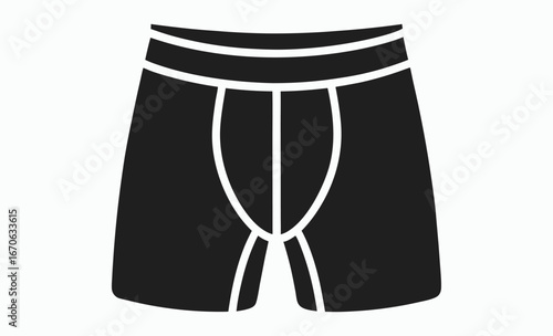 Boxer briefs silhouette, Simple Men s Underwear Boxer Briefs Outline Icon Isolated on White Background silhouette 