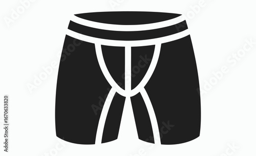 Boxer briefs silhouette, Simple Men s Underwear Boxer Briefs Outline Icon Isolated on White Background silhouette 