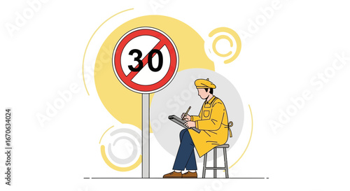 Urban Sketching Inspiration An Artist Capturing City Regulations Illustration