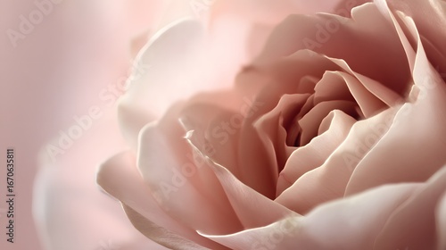 Wallpaper Mural A close-up, soft-focus image showcasing the delicate, elegant curves and hues of a rose blossom. Torontodigital.ca