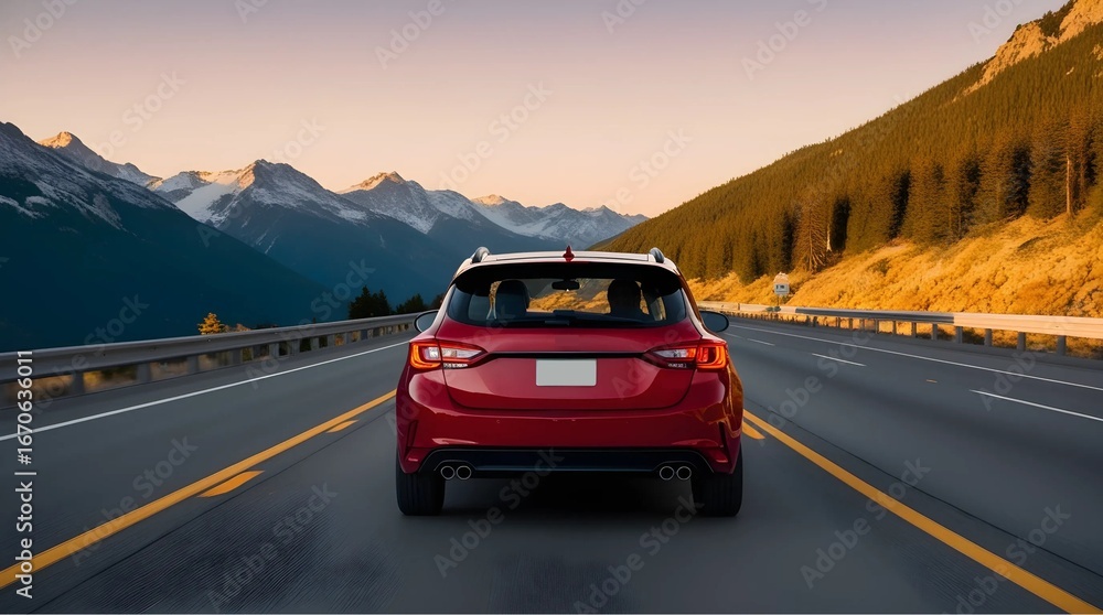 Fototapeta premium Car driving on the road