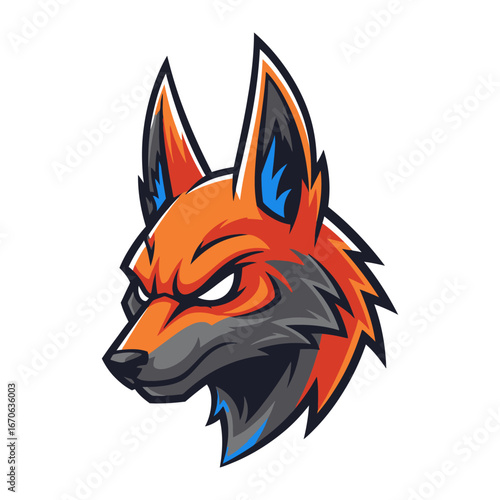 Fierce Fox: An intense illustration of a fox's head, depicting a powerful and determined spirit, ready to leap into action.