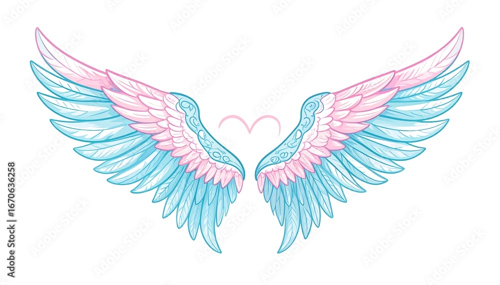 Obraz premium Pair of colorful angel wings