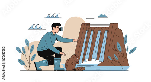 Virtual Reality Dam Inspection With Wildlife And Environmental Management