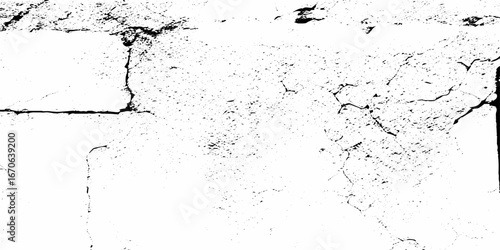 Texture of black wall grunge and dust cracks vector grunge texture overlay. White and black vector cracks marble concrete texture.	