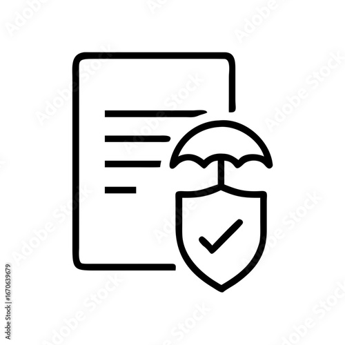 Insurance Policy Icon for Protection, Finance, and Risk Management Design