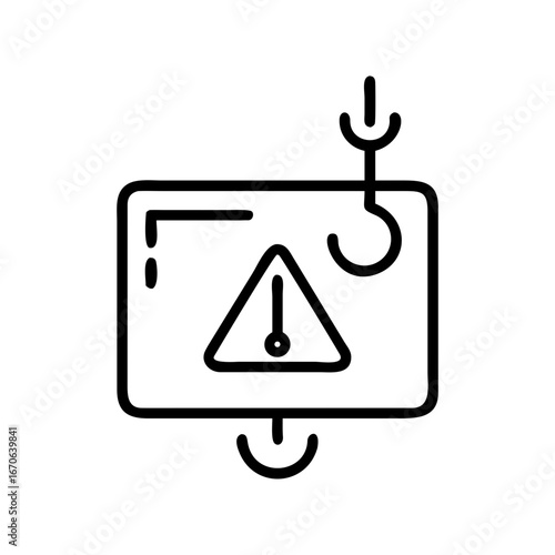 Phishing Alert Icon for Cybersecurity, Fraud, and Online Safety Design