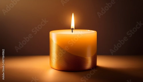 Wallpaper Mural minimalistic photograph of candle glowing softly warm golden hues radiating from it Torontodigital.ca