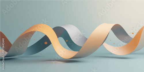 Red ribbon vector silhouette on white background illustration, a symbol of fashion design beauty