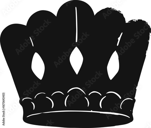 Regal Crown Silhouette Royal Symbol Authority Icon Leadership Emblem Power Sign Dignity Symbolism Success Achievement