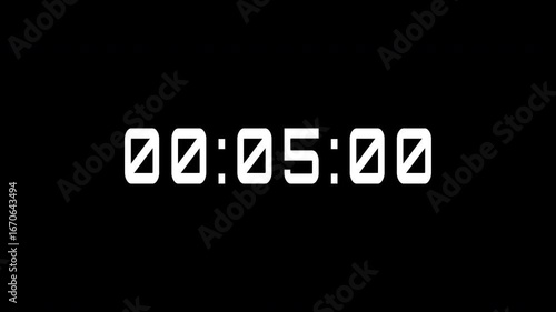  60 seconds count up from 0 to 60 seconds on black background. Count up timer