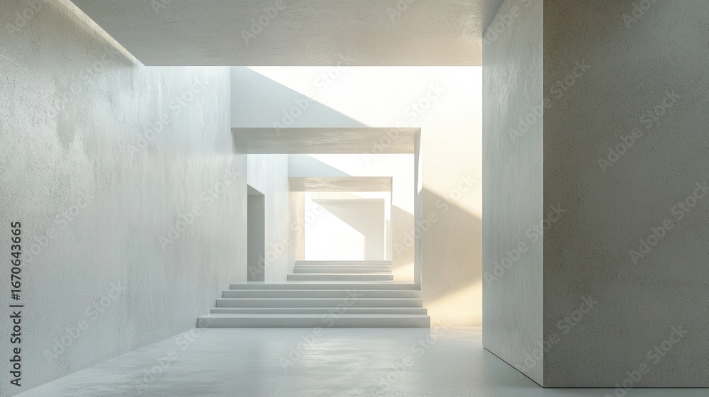 Obraz premium White modern interior hallway