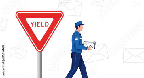 Yield And Mail: A Postman's Priority In Ensuring Timely Communications And Road Safety