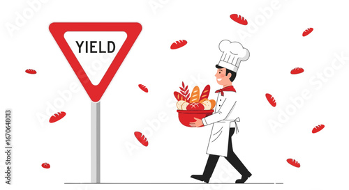 Yield To The Temptation Of Fresh Bread From A Smiling Baker