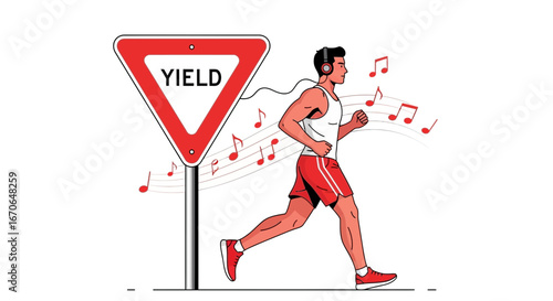 Yielding To The Rhythm: A Musically Driven Jog By A Yield Sign