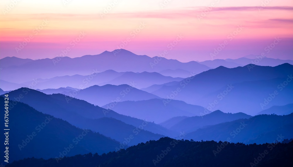 Obraz premium Sunrise Mountain Range Layers.