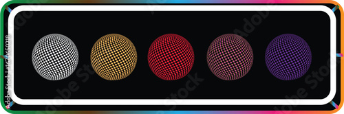 A set of futuristic, abstract sphere icons. Ideal for technology, AI, finance, and business-related projects, including web design, app interfaces, and presentations.