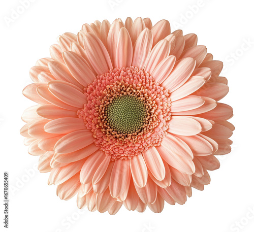 A single pink gerbera daisy flower isolated on transparent background