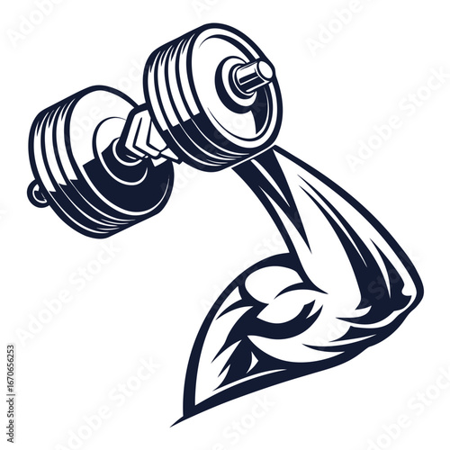 vector illustration of a dumbbell