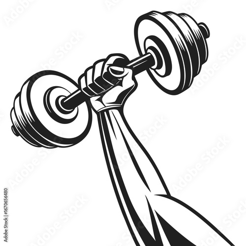 Vector silhouette of dumbbell