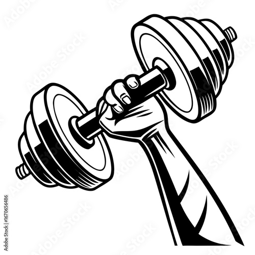 Vector silhouette of dumbbell