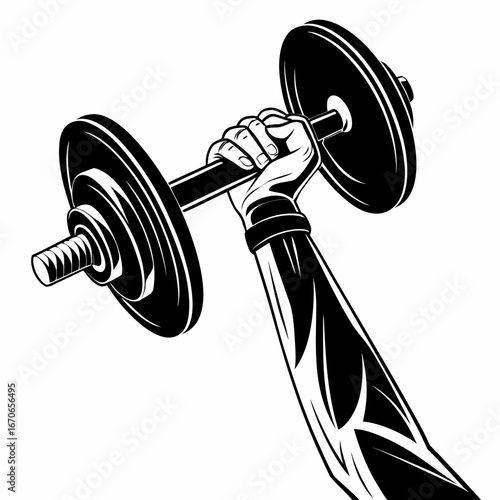 Vector silhouette of dumbbell