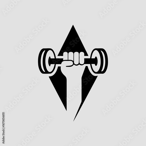 Vector silhouette of dumbbell