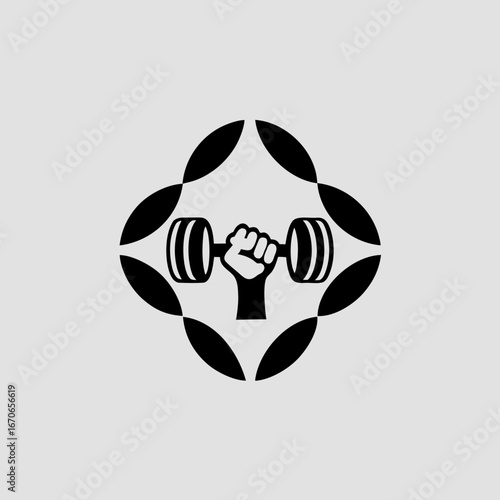 Vector silhouette of dumbbell