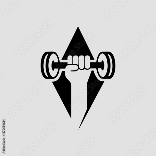 Vector silhouette of dumbbell