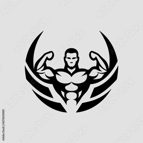 vector illustration of a muscular man