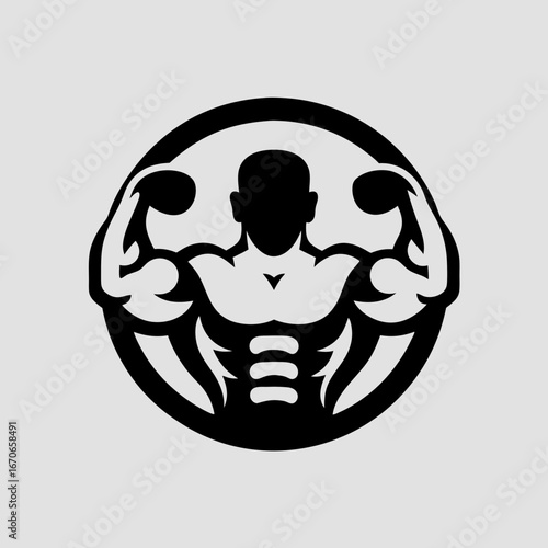 vector illustration of a muscular man