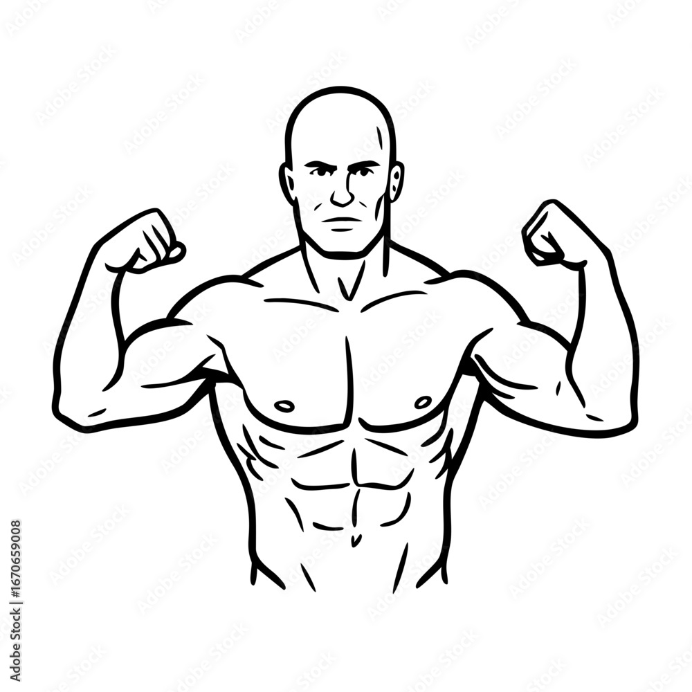 Fototapeta premium vector illustration of a muscular man