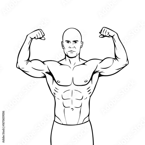 vector illustration of a muscular man