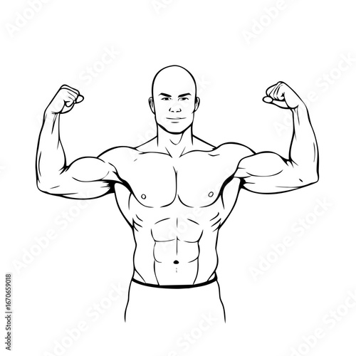 vector illustration of a muscular man
