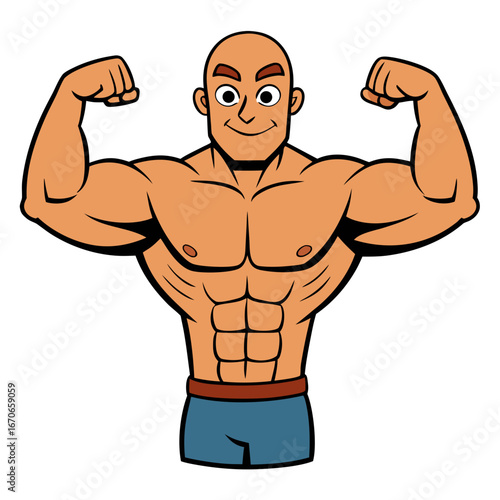 vector illustration of a muscular man