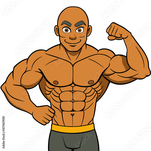 vector illustration of a muscular man