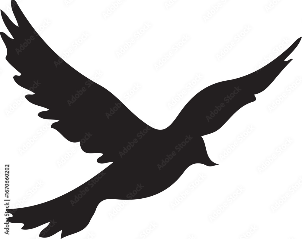 Obraz premium Bird silhouette vector art illustration, Shapes Collection Isolated on White Background