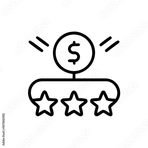 Credit Rating Icon with Financial Score Report Banking Symbol