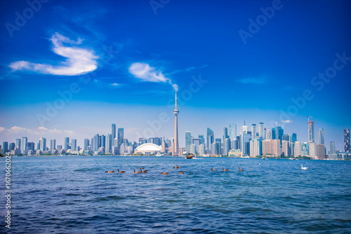 Canvas Print beautiful view of Toronto, Lake Ontario in summer