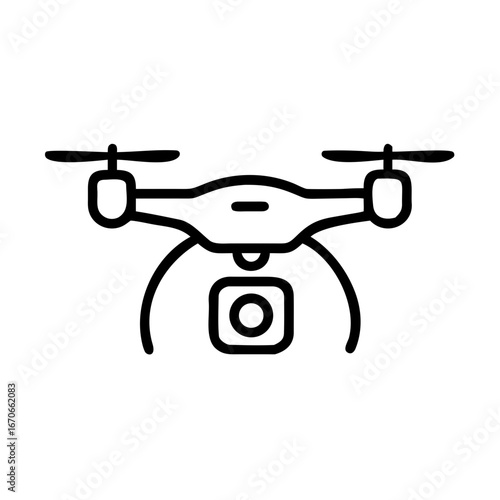 Drone Camera Icon with Quadcopters Technology Flying Video Recording
