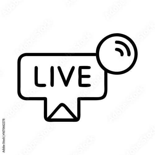Live Stream Video Broadcast Online Streaming Media Digital Icon